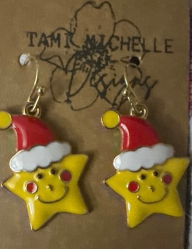 Santa Hat Star Earrings
