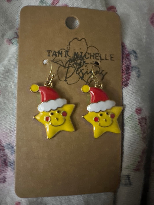 Santa Hat Star Earrings